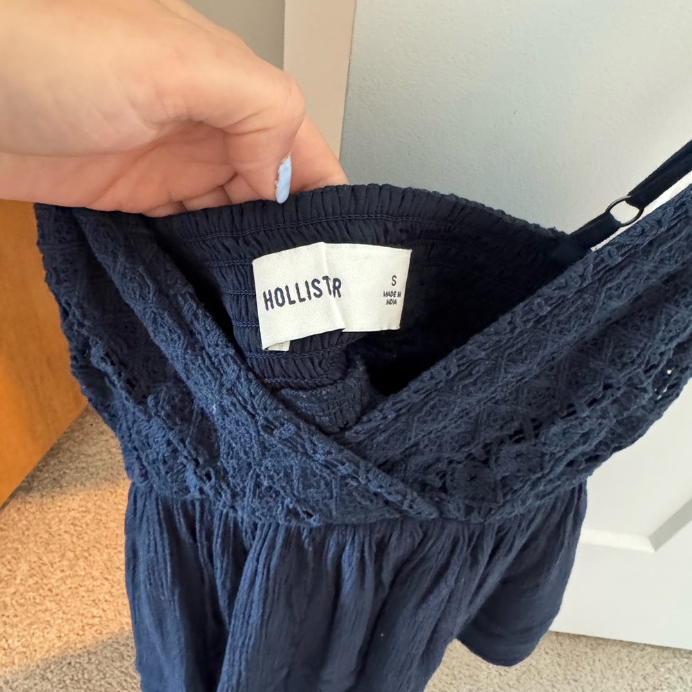 Hollister Navy Blue Lace Tank Top